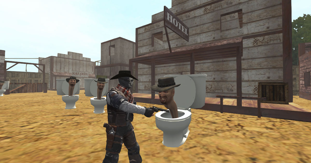 Cowboy vs Skibidi Toilets